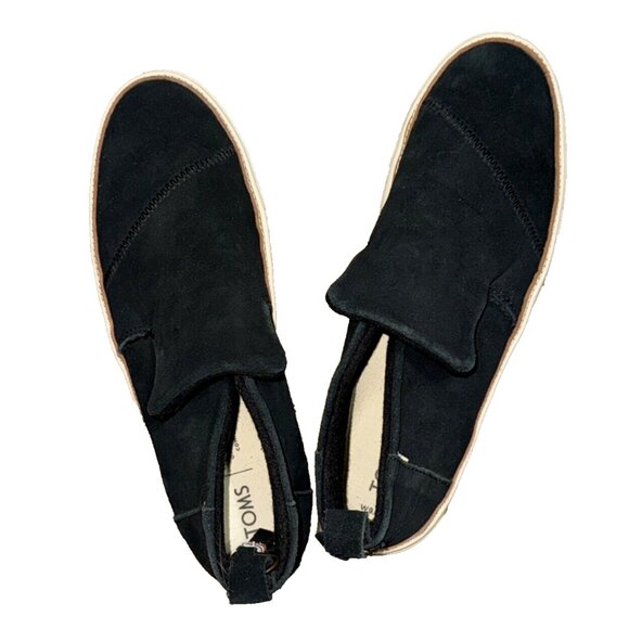 Toms Womens Paxton Sneakers Black Suede Size 9.5 Wide - Picture 2 of 5